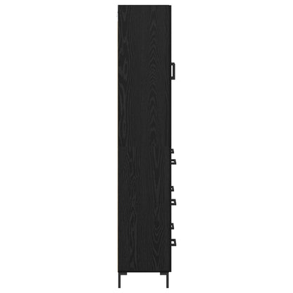 vidaXL Highboard Black Oak 69.5 x 34 x 180 cm Engineered Wood