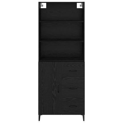 vidaXL Highboard Black Oak 69.5 x 34 x 180 cm Engineered Wood