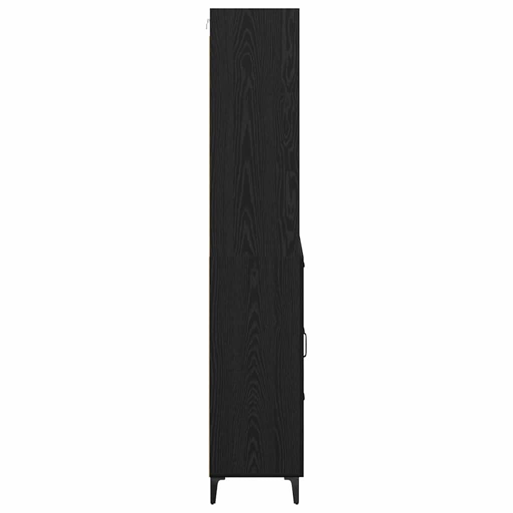 vidaXL Highboard Black Oak 69.5 x 34 x 180 cm Engineered Wood