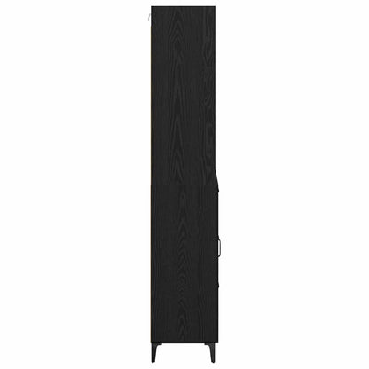 vidaXL Highboard Black Oak 69.5 x 34 x 180 cm Engineered Wood
