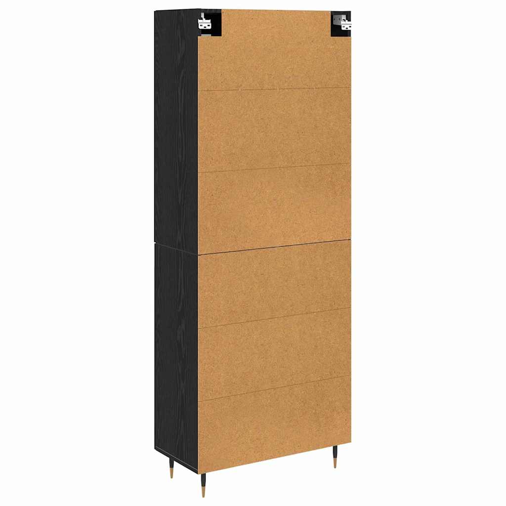vidaXL Highboard 2 pcs Black Oak Engineered Wood