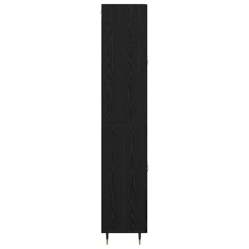 vidaXL Highboard 2 pcs Black Oak Engineered Wood