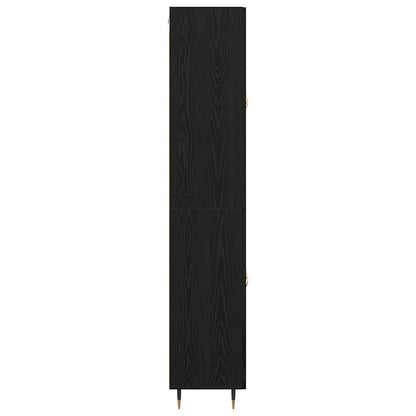 vidaXL Highboard 2 pcs Black Oak Engineered Wood