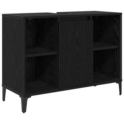 vidaXL Bathroom Furniture Set 3 pcs Black oak Engineered wood