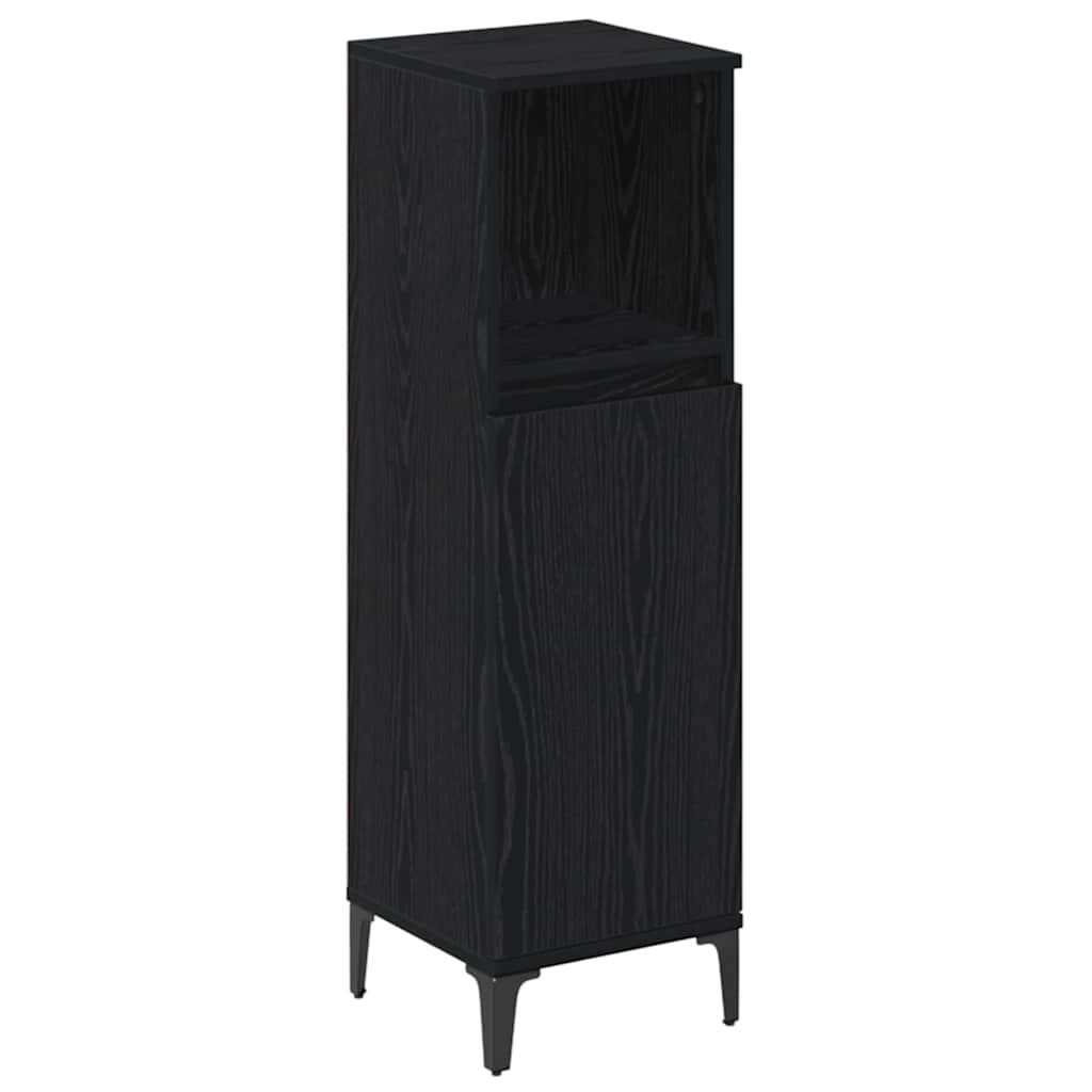 vidaXL Bathroom Furniture Set 3 pcs Black oak Engineered wood