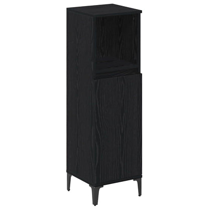 vidaXL Bathroom Furniture Set 3 pcs Black oak Engineered wood