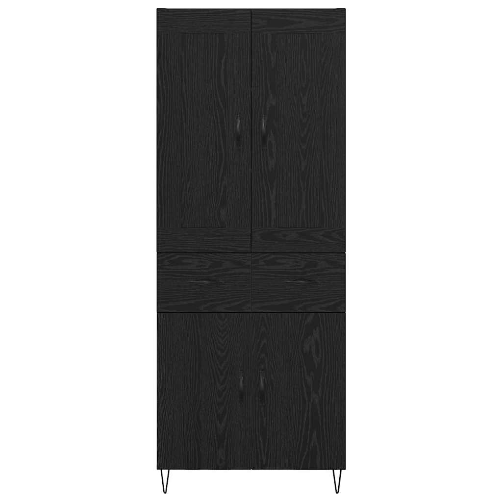 vidaXL Highboard Black Oak 69.5 x 34 x 180 cm Engineered Wood