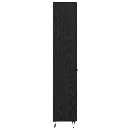 vidaXL Highboard Black Oak 69.5 x 34 x 180 cm Engineered Wood