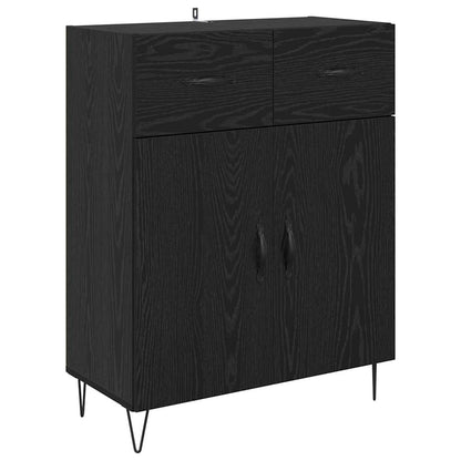vidaXL Highboard with Drawer 2 pcs Black Oak Engineered Wood