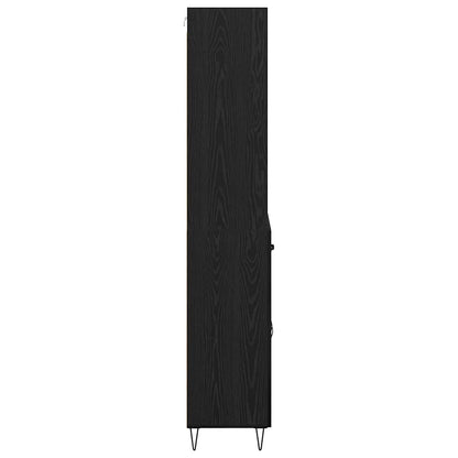 vidaXL Highboard with Drawer 2 pcs Black Oak Engineered Wood