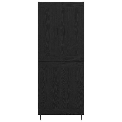 vidaXL Highboard 2 pcs Black Oak Engineered Wood