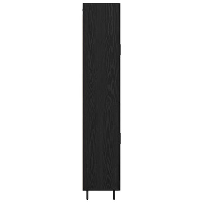 vidaXL Highboard 2 pcs Black Oak Engineered Wood