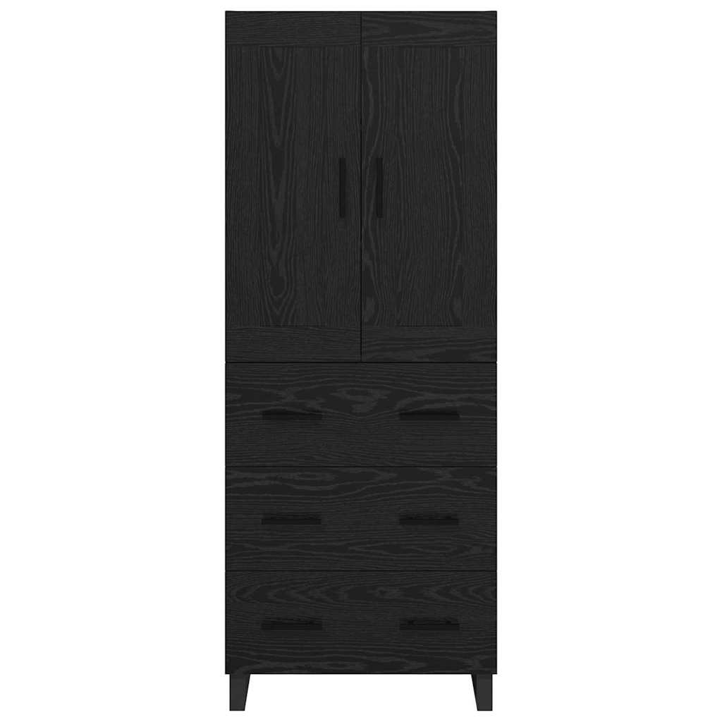 vidaXL Highboard Black Oak 69.5 x 34 x 180 cm Engineered Wood