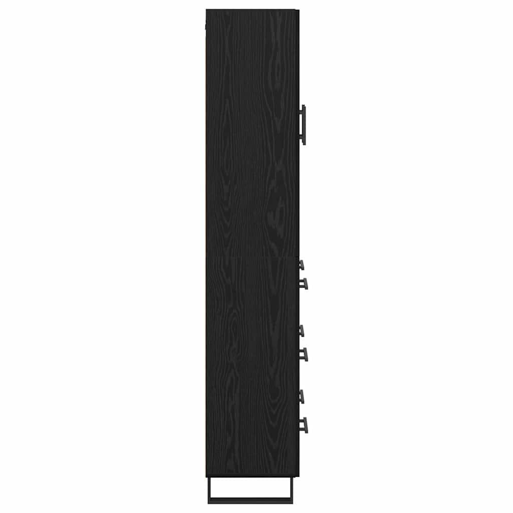 vidaXL Highboard Black Oak 69.5 x 34 x 180 cm Engineered Wood