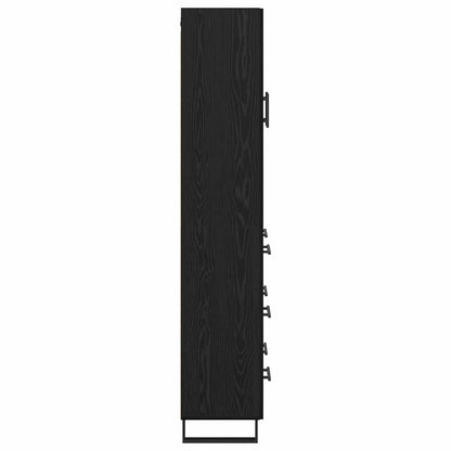 vidaXL Highboard Black Oak 69.5 x 34 x 180 cm Engineered Wood