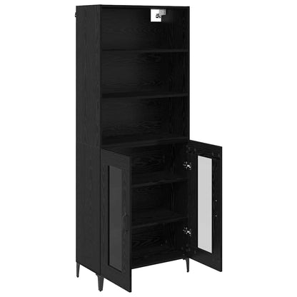 vidaXL Highboard Black Oak 69.5 x 34 x 180 cm Engineered Wood