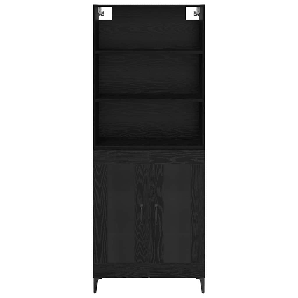 vidaXL Highboard Black Oak 69.5 x 34 x 180 cm Engineered Wood