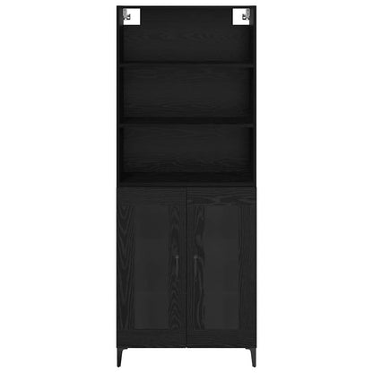 vidaXL Highboard Black Oak 69.5 x 34 x 180 cm Engineered Wood