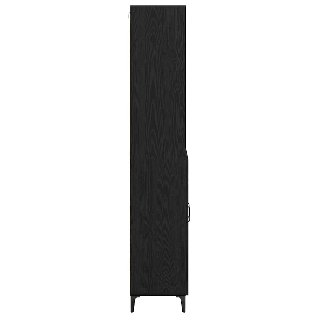 vidaXL Highboard Black Oak 69.5 x 34 x 180 cm Engineered Wood