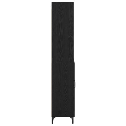 vidaXL Highboard Black Oak 69.5 x 34 x 180 cm Engineered Wood