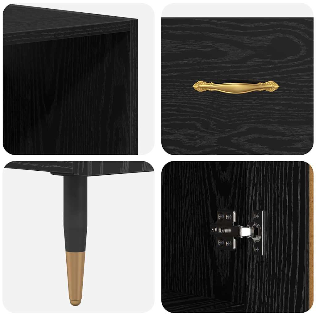 vidaXL Highboard Black oak 69.5 x 34 x 180 cm Engineered Wood