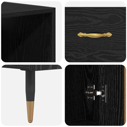 vidaXL Highboard Black oak 69.5 x 34 x 180 cm Engineered Wood
