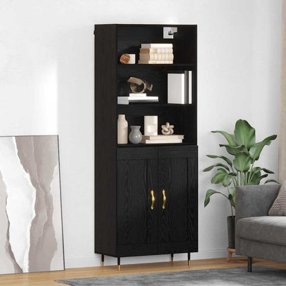 vidaXL Highboard Black oak 69.5 x 34 x 180 cm Engineered Wood