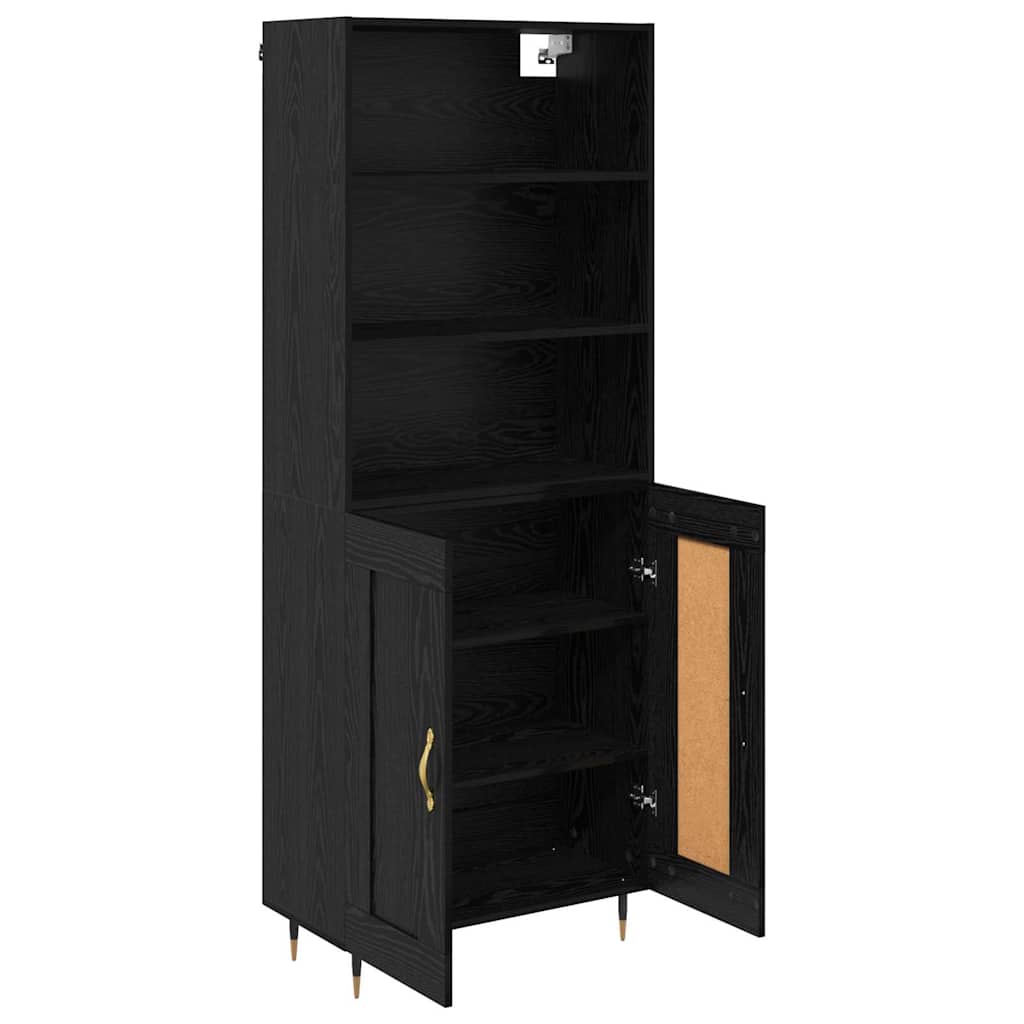 vidaXL Highboard Black oak 69.5 x 34 x 180 cm Engineered Wood