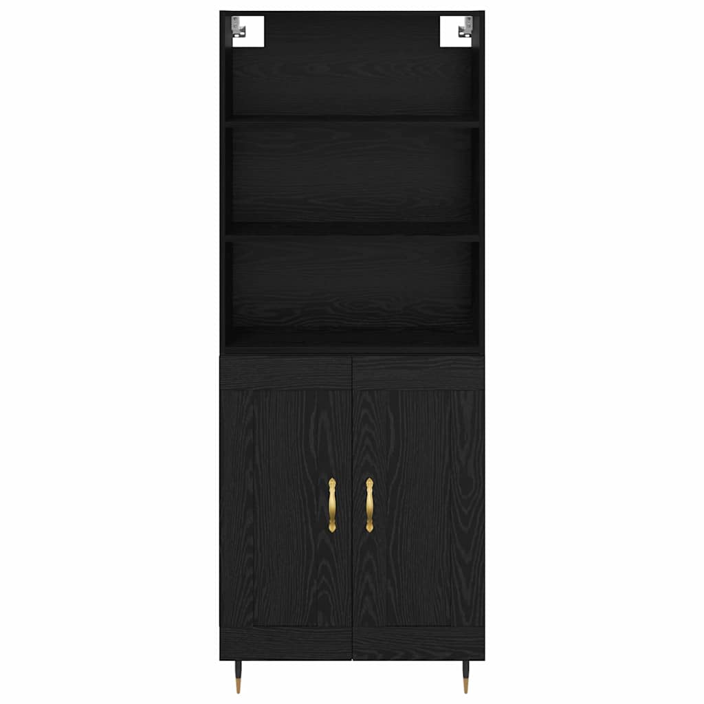 vidaXL Highboard Black oak 69.5 x 34 x 180 cm Engineered Wood