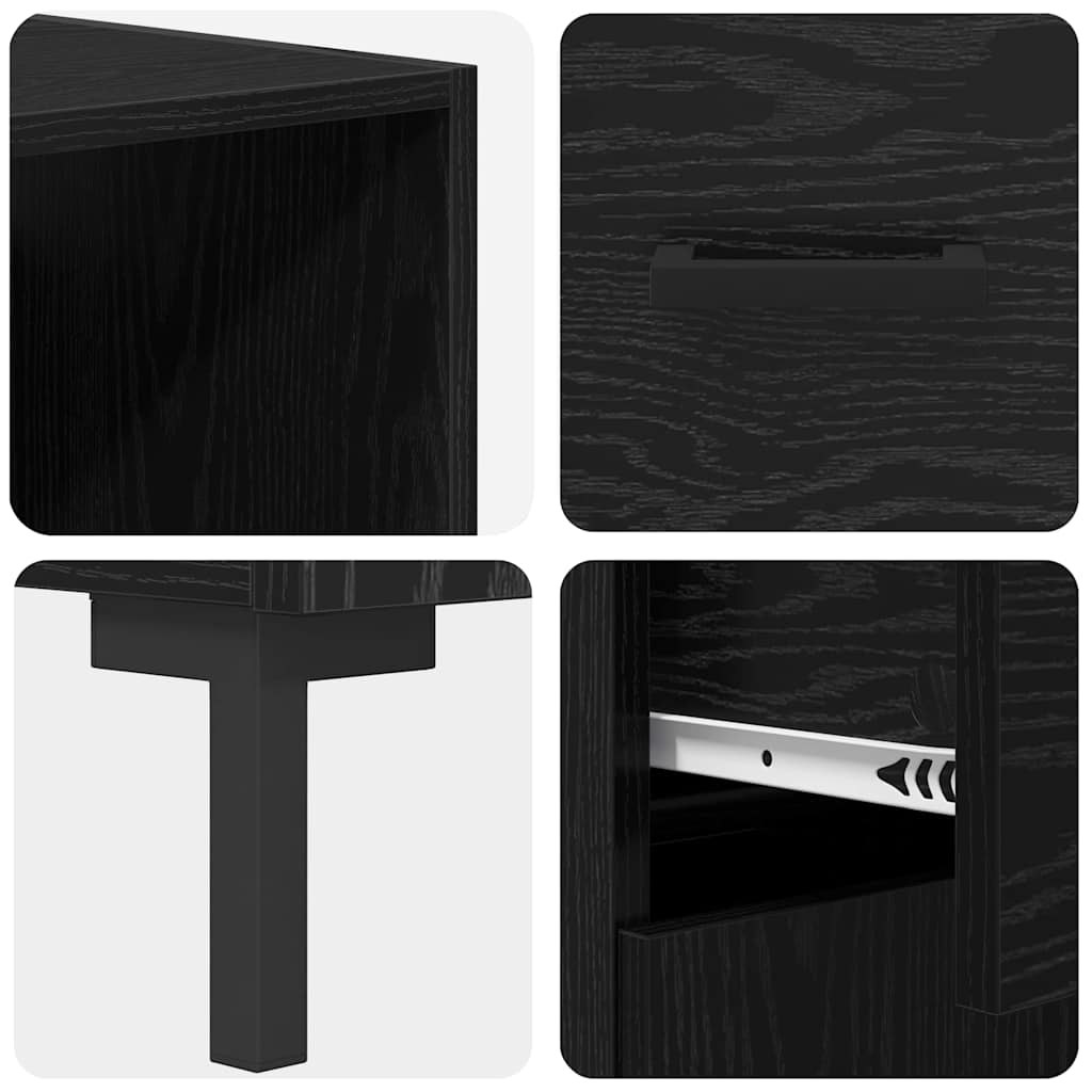 vidaXL Highboard Black Oak 69.5 x 34 x 180 cm Engineered Wood
