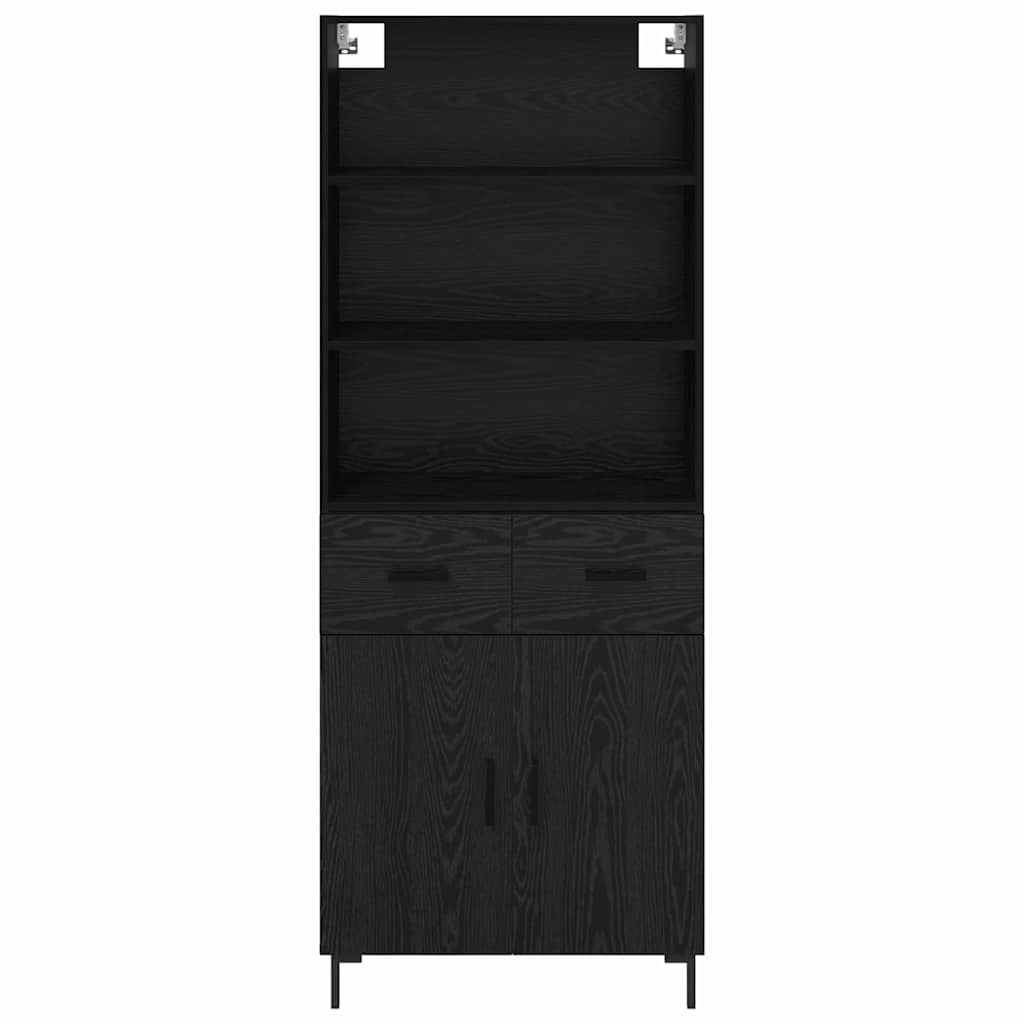 vidaXL Highboard Black Oak 69.5 x 34 x 180 cm Engineered Wood