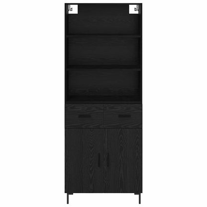 vidaXL Highboard Black Oak 69.5 x 34 x 180 cm Engineered Wood