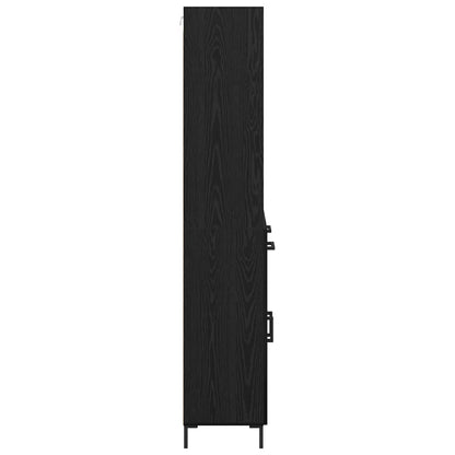 vidaXL Highboard Black Oak 69.5 x 34 x 180 cm Engineered Wood