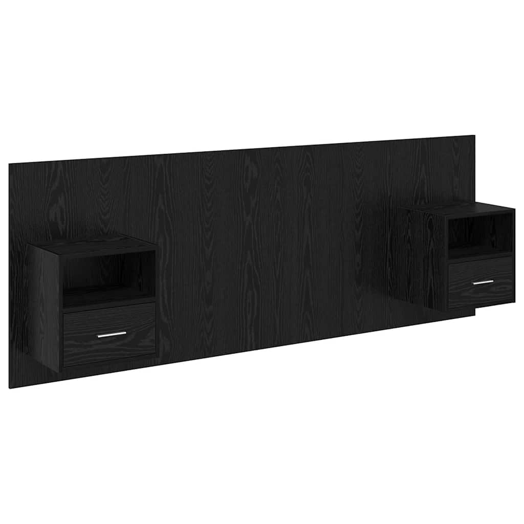 vidaXL Headboard with Cabinet 3 pcs Black Oak Engineered Wood