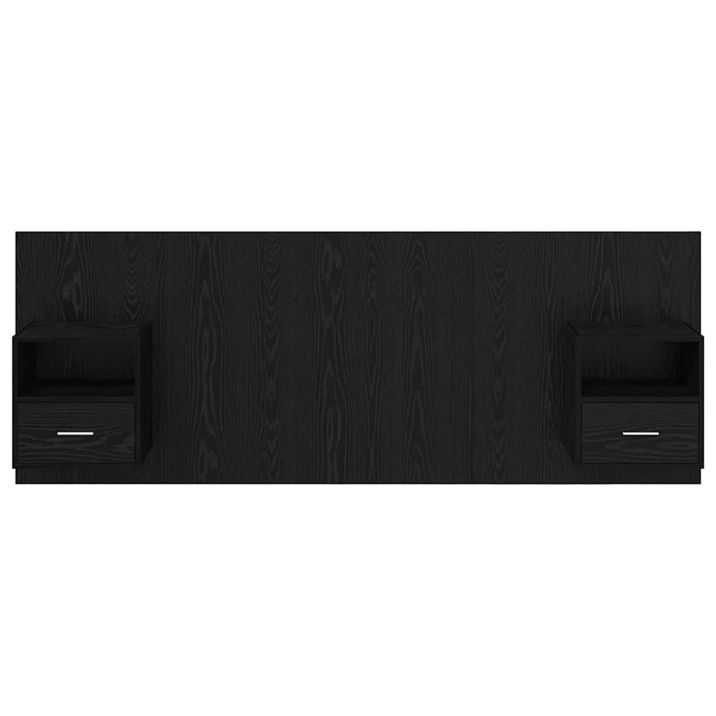 vidaXL Headboard with Cabinet 3 pcs Black Oak Engineered Wood
