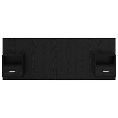 vidaXL Headboard with Cabinet 3 pcs Black Oak Engineered Wood