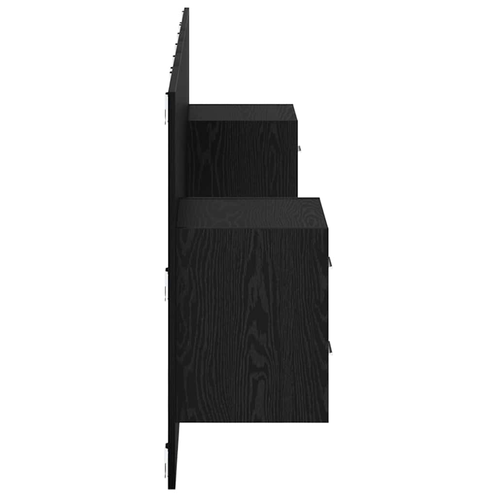 vidaXL Headboard with Cabinet 3 pcs Black Oak Engineered Wood