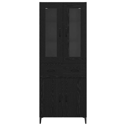 vidaXL Highboard Black Oak 69.5 x 34 x 180 cm Engineered Wood