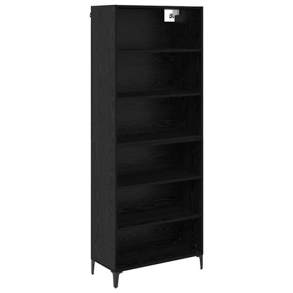 vidaXL Highboard Black Oak 69.5 x 34 x 180 cm Engineered Wood