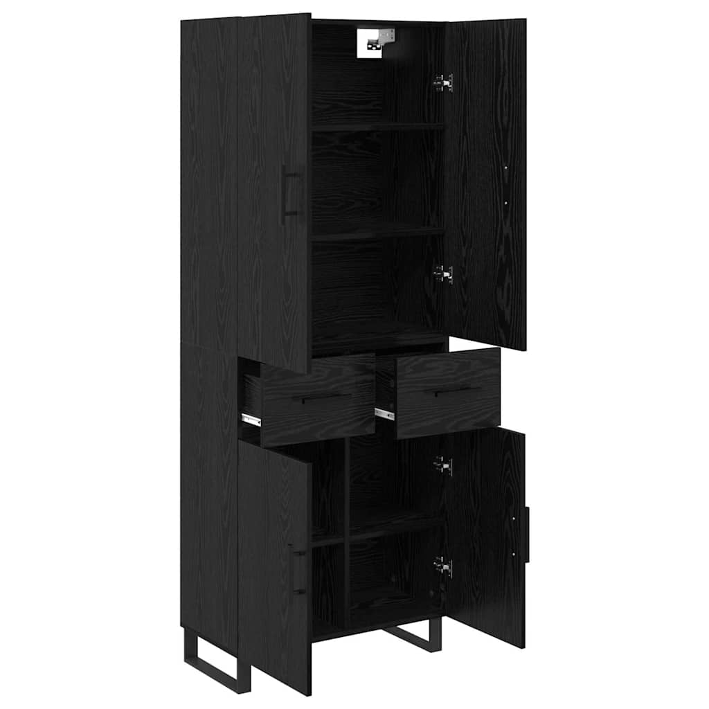vidaXL Highboard with Drawer 2 pcs Black Oak 69.5 x 34 x 180 cm