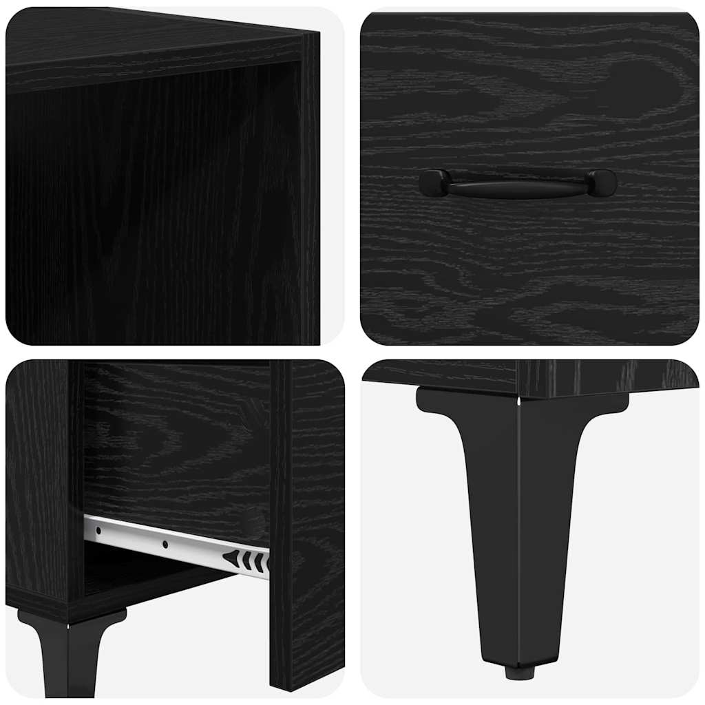 vidaXL Highboard Black Oak 69.5 x 34 x 180 cm Engineered Wood
