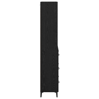 vidaXL Highboard Black Oak 69.5 x 34 x 180 cm Engineered Wood