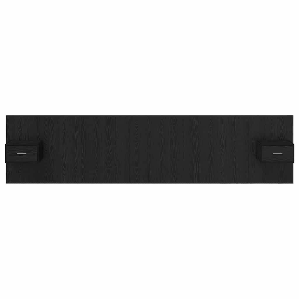 vidaXL Headboard with Cabinet 3 pcs Black Oak Engineered Wood