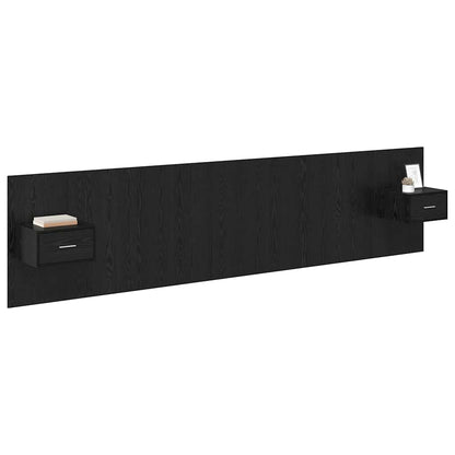 vidaXL Headboard with Cabinet 3 pcs Black Oak Engineered Wood