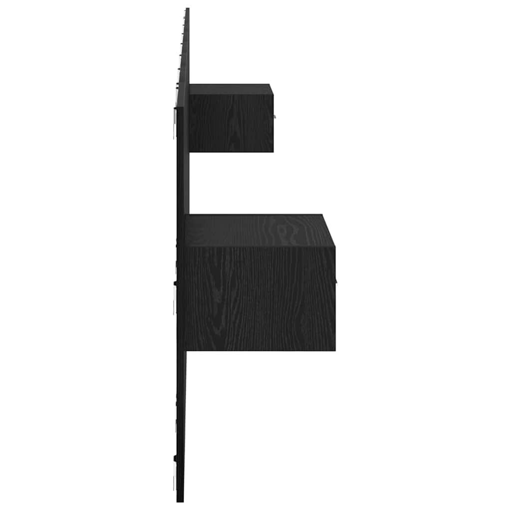 vidaXL Headboard with Cabinet 3 pcs Black Oak Engineered Wood