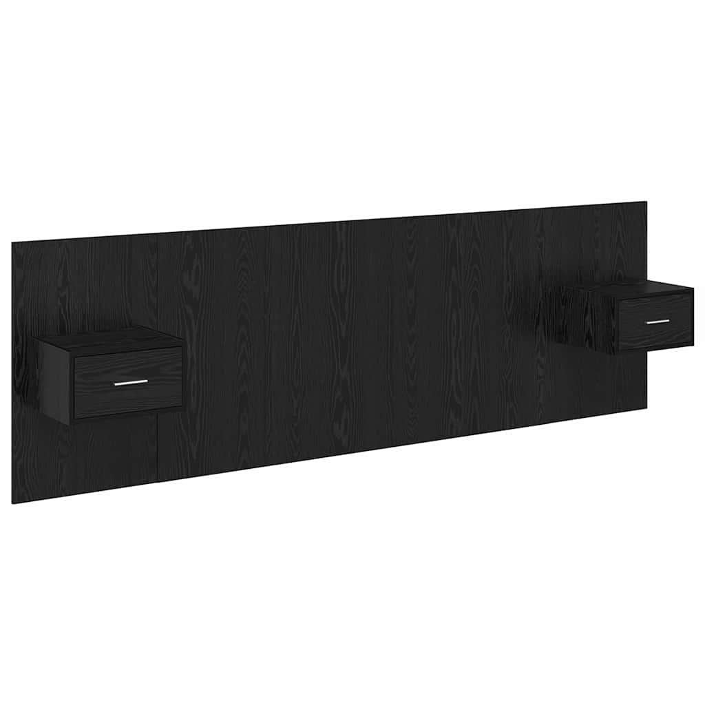 vidaXL Headboard with Cabinet 3 pcs Black Oak Engineered Wood