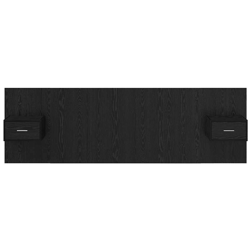 vidaXL Headboard with Cabinet 3 pcs Black Oak Engineered Wood