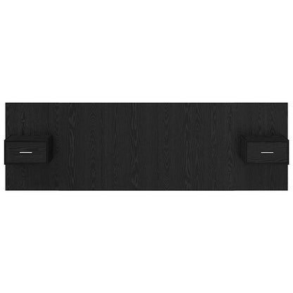 vidaXL Headboard with Cabinet 3 pcs Black Oak Engineered Wood