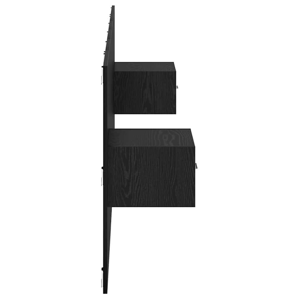vidaXL Headboard with Cabinet 3 pcs Black Oak Engineered Wood