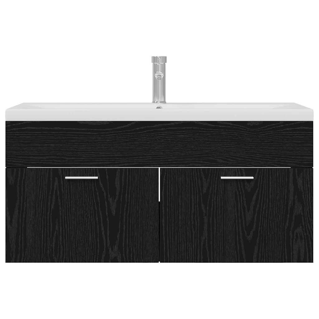 vidaXL Bathroom Cabinet Black Oak 100 x 38.5 x 46 cm Engineered Wood